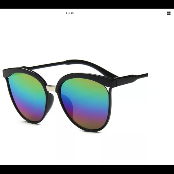 Designer Style Vintage Black Mirror Flat Lens Sunglasses - Picture 5 of 8